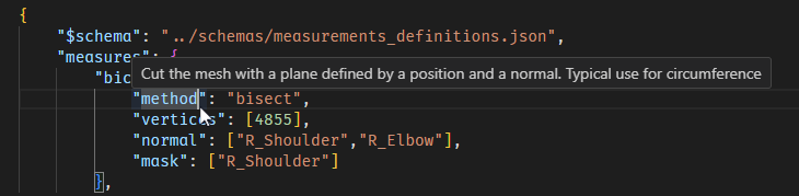Example of hover text with JSON schema