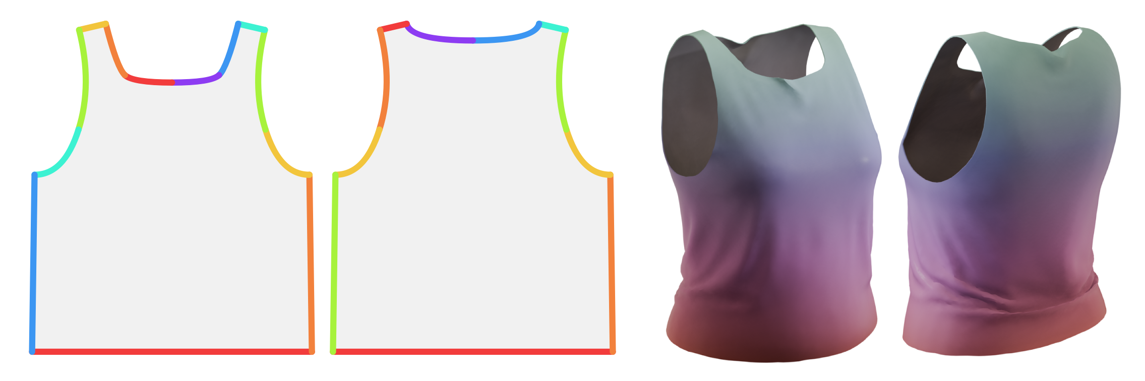 Aaron shirt in 2D and in 3D